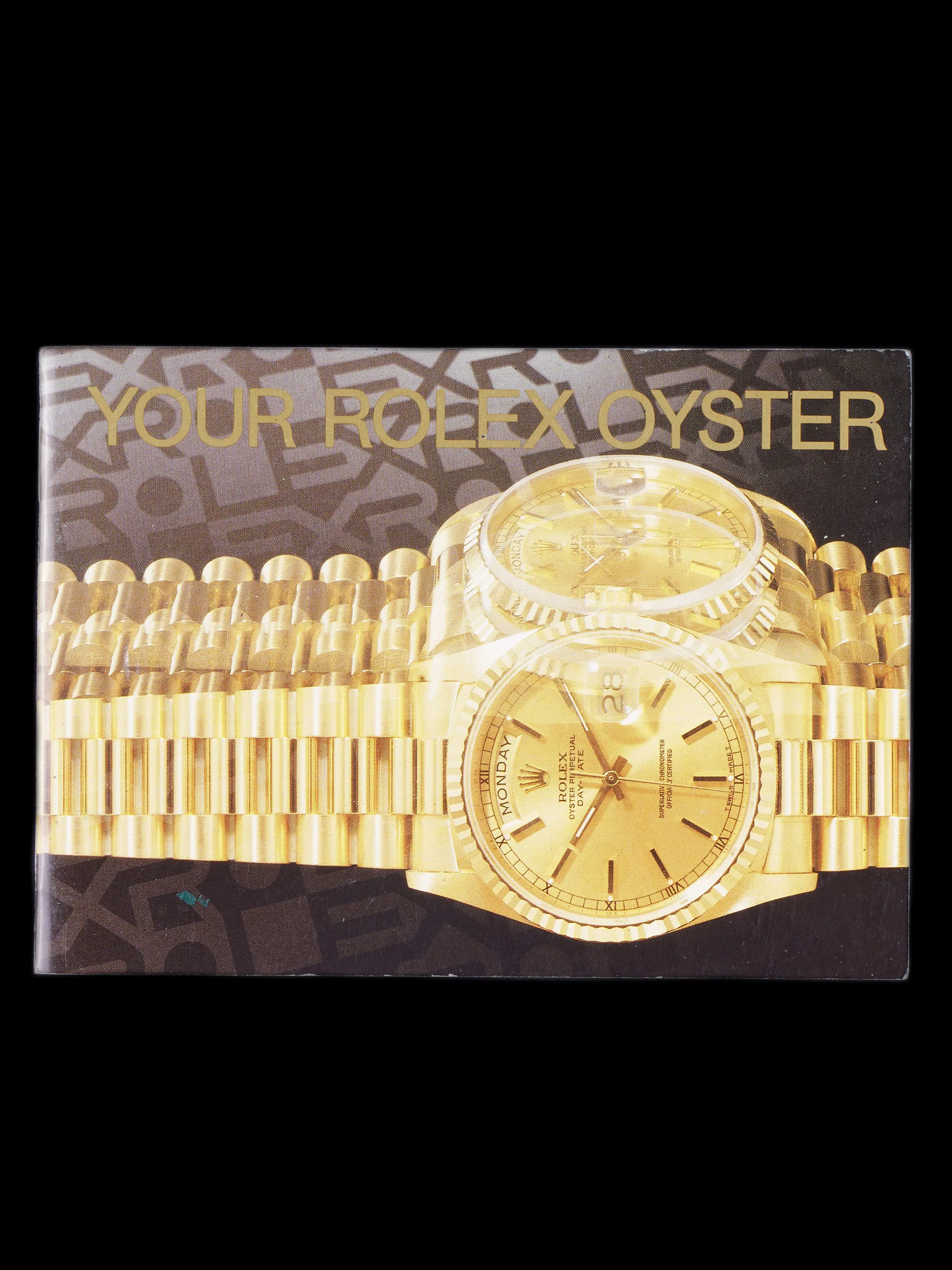 **Unpolished** 1987 Rolex Day-Date (Ref. 18038) Black Factory Diamond Dial With Box and Booklets