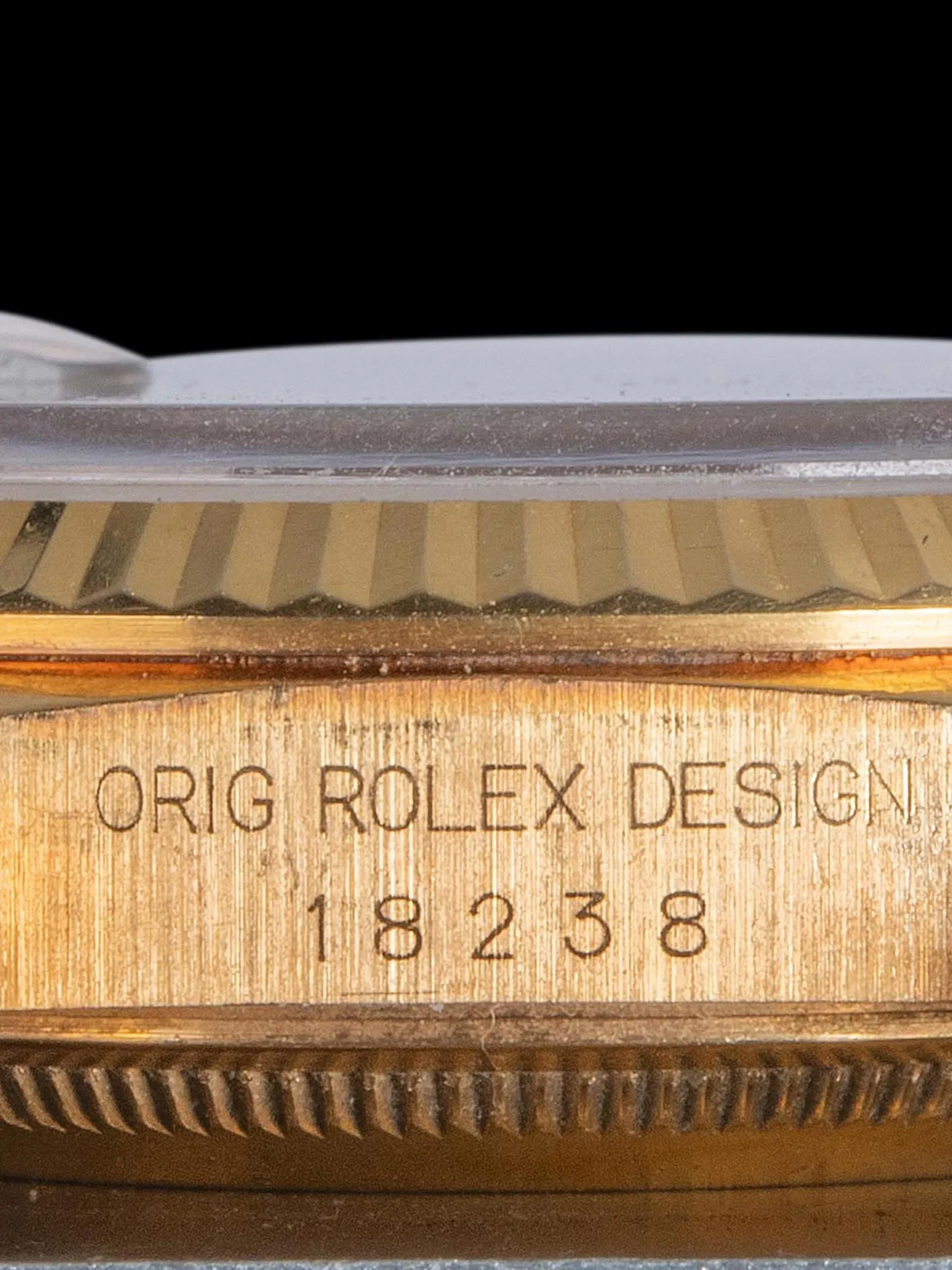 *Unpolished* 1994 Rolex Day-Date 18K YG (Ref. 18238) Diamond Baguette String Dial
