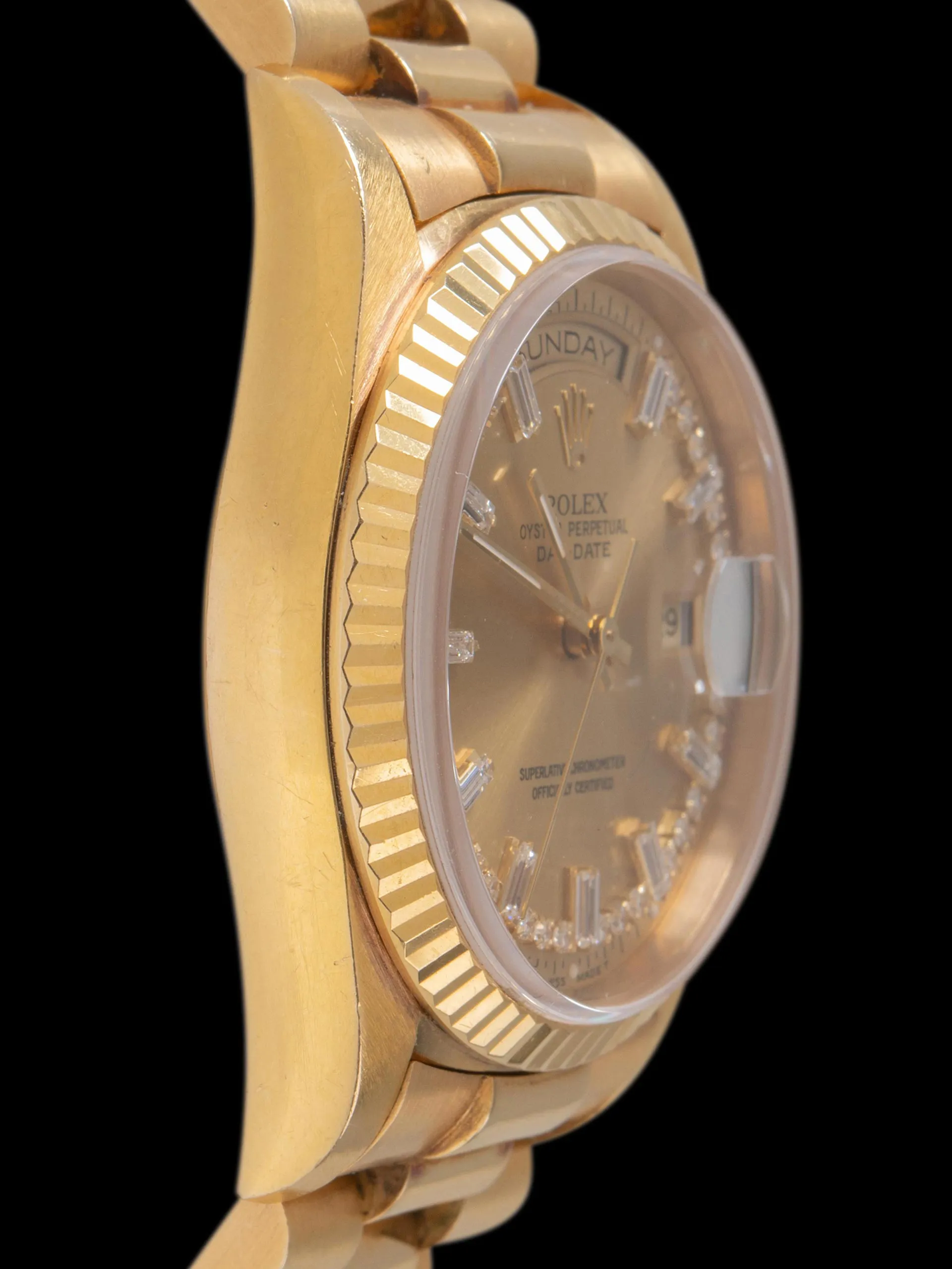 *Unpolished* 1994 Rolex Day-Date 18K YG (Ref. 18238) Diamond Baguette String Dial