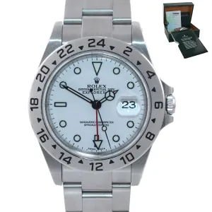UNPOLISHED 2007 PAPERS Rolex Explorer II 40mm White 16570 Polar Watch Box