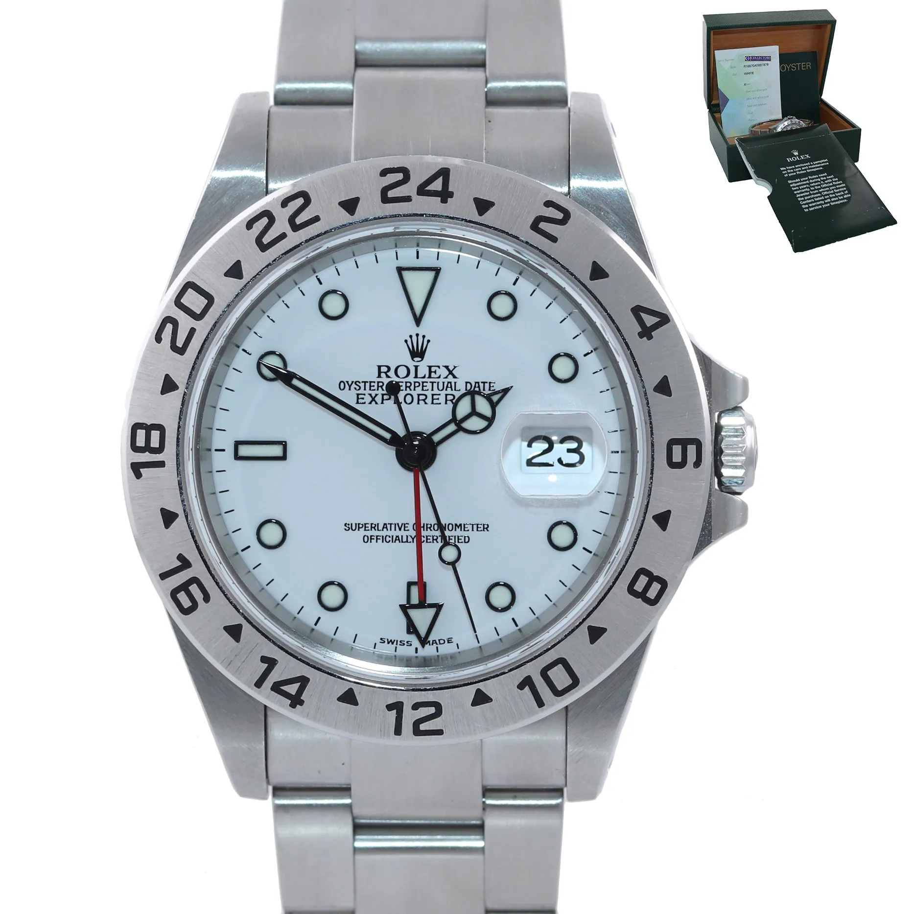 UNPOLISHED 2007 PAPERS Rolex Explorer II 40mm White 16570 Polar Watch Box