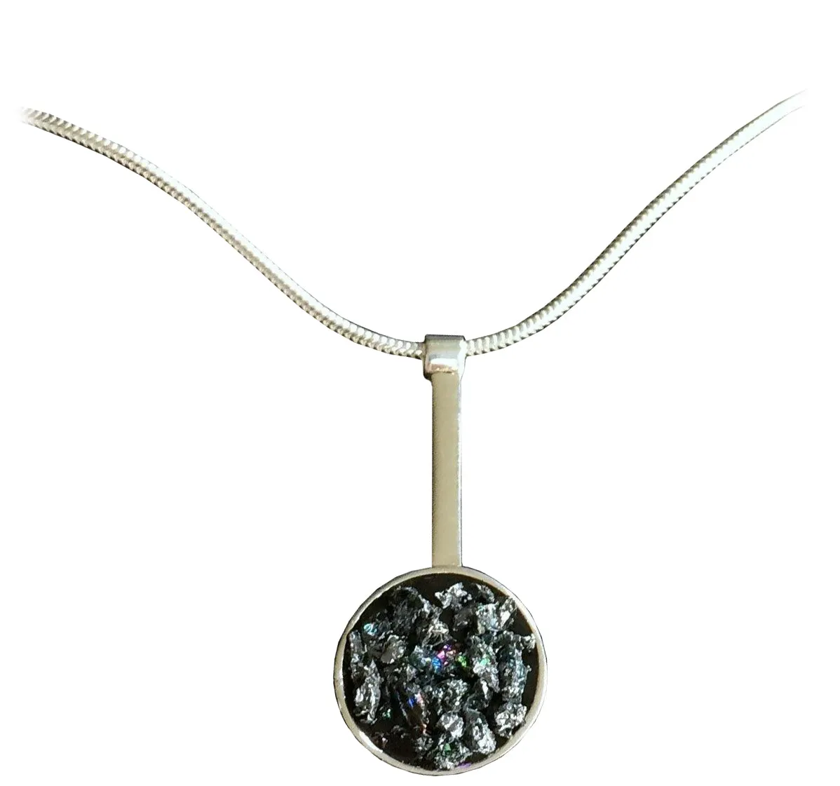 Urban Geode Silver Dome Drop Pendant
