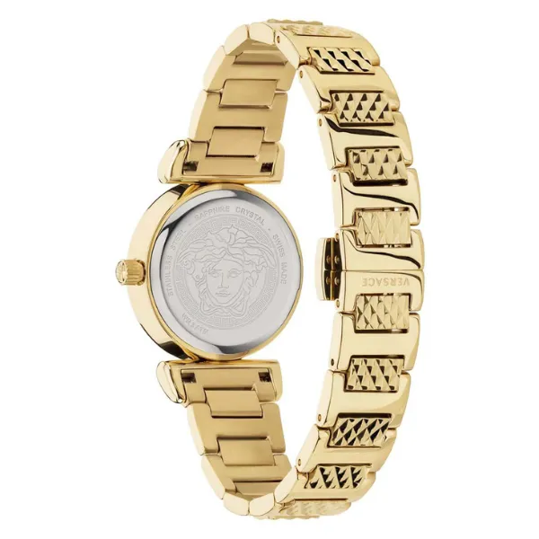 Versace Mini Vanity Gold Stainless Steel Blue Dial Quartz Watch for Ladies - VEAA01420