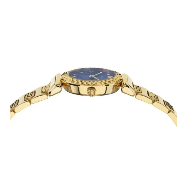Versace Mini Vanity Gold Stainless Steel Blue Dial Quartz Watch for Ladies - VEAA01420
