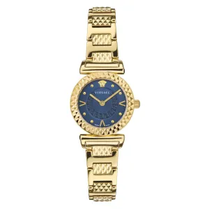 Versace Mini Vanity Gold Stainless Steel Blue Dial Quartz Watch for Ladies - VEAA01420