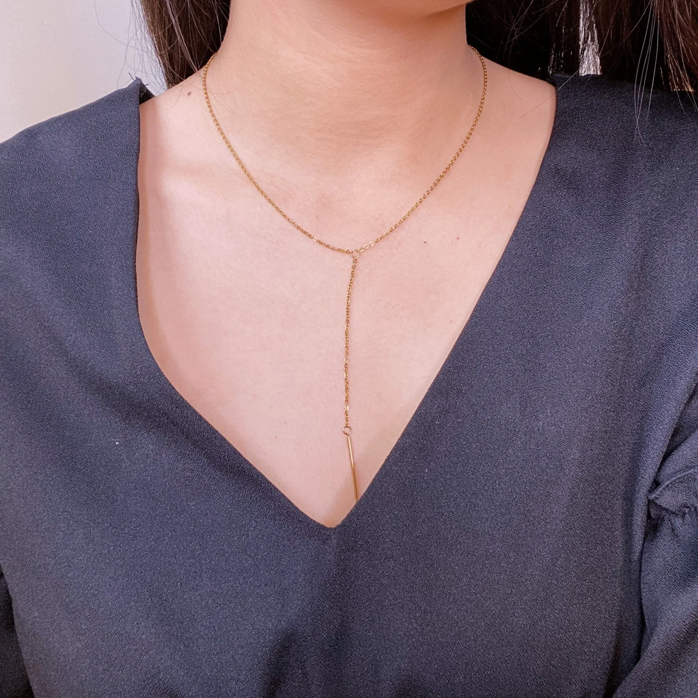 Vertical Bar Y-Necklace