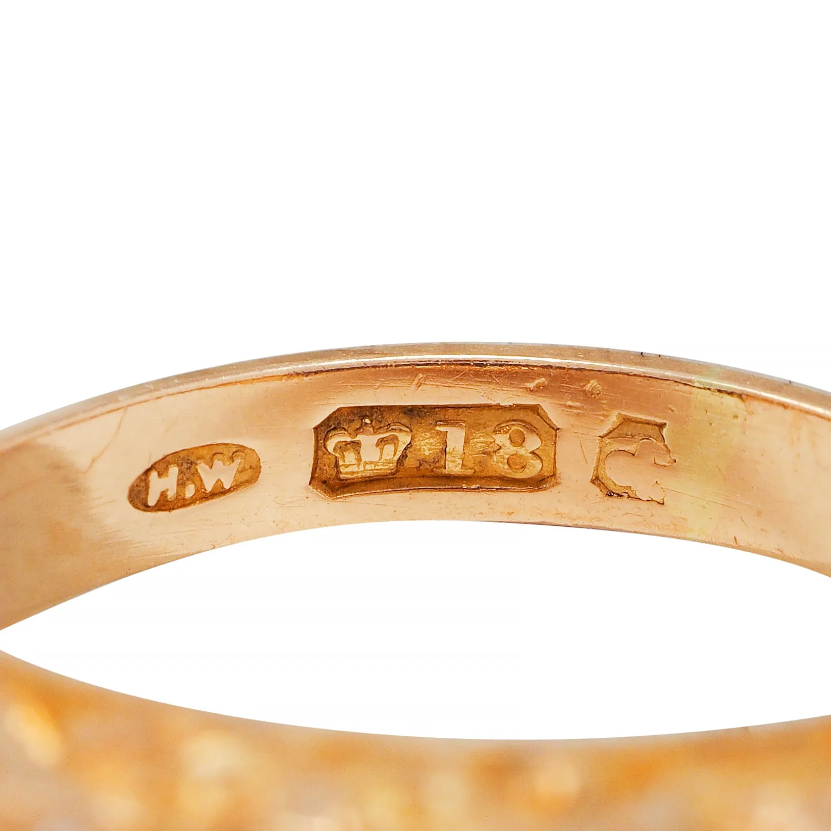 Victorian 4.10 CTW No Heat Sapphire Diamond 18 Karat Yellow Gold Antique Five Stone Band Ring GIA