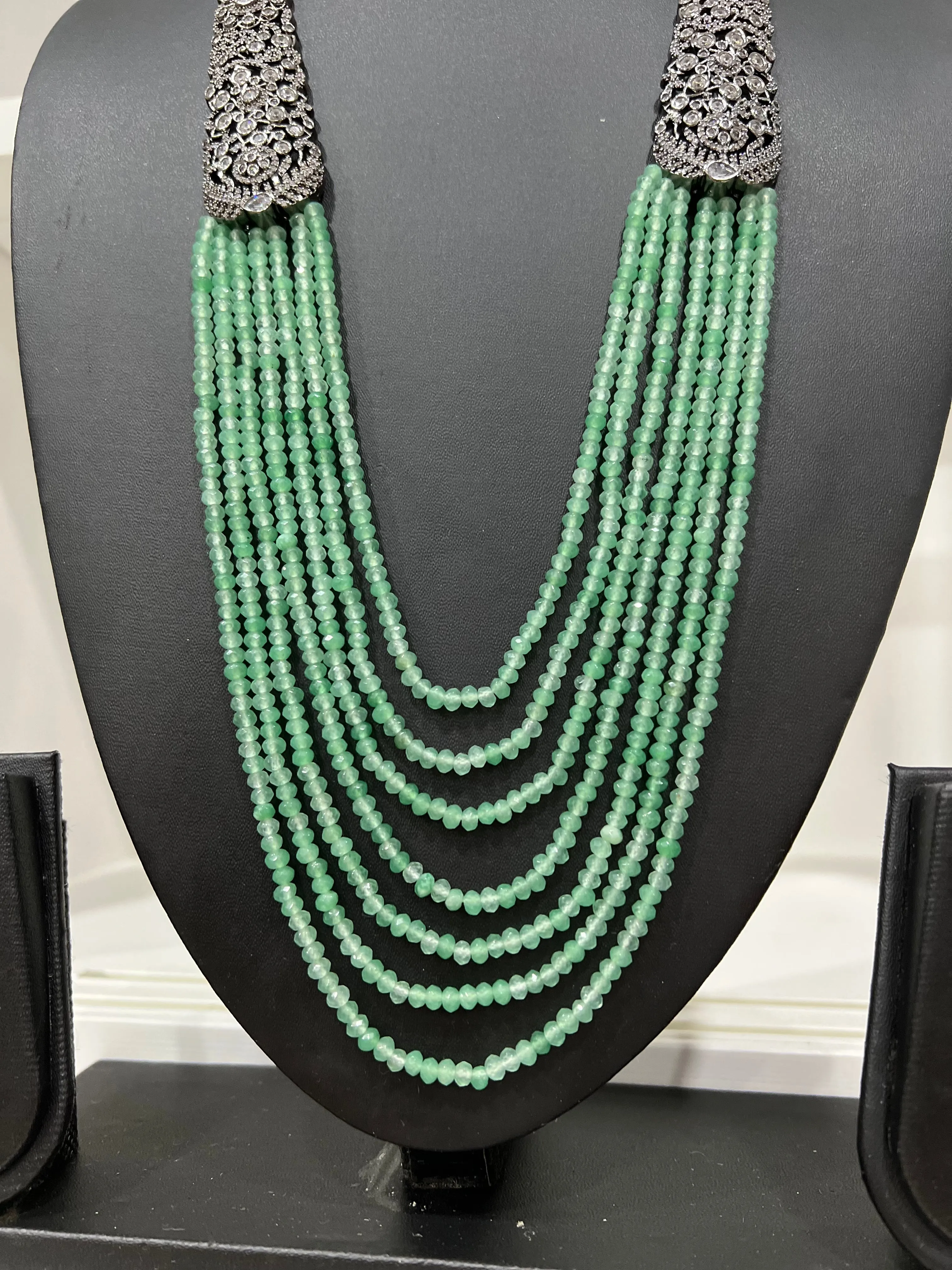 Victorian CZ Multilayer Beaded Necklace