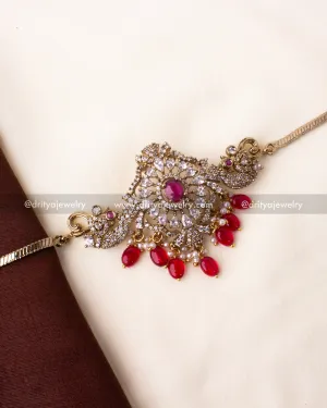 Victorian Ruby Stone Choker Set with Matching Studs
