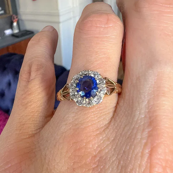 Victorian Sapphire & Diamond Cluster Ring