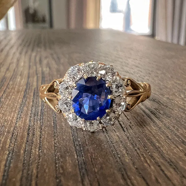 Victorian Sapphire & Diamond Cluster Ring