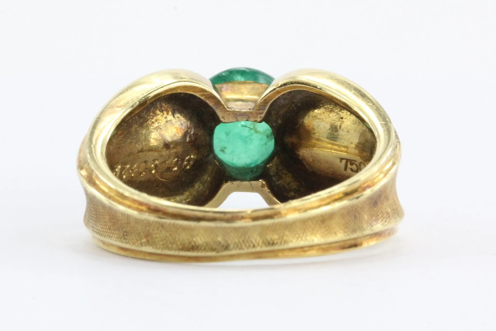 Vintage 18K Gold Gubelin 1.65 Emerald & Diamond Ring