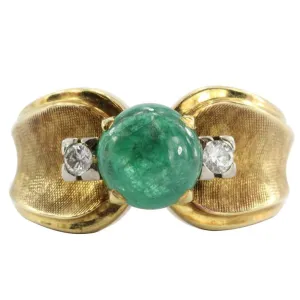 Vintage 18K Gold Gubelin 1.65 Emerald & Diamond Ring