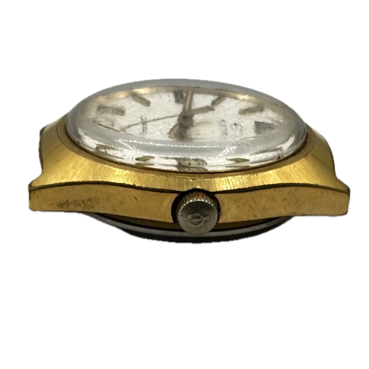 Vintage 20.5mm Elgin Scale Dial Men's Quartz Wristwatch Swiss Gold Tone