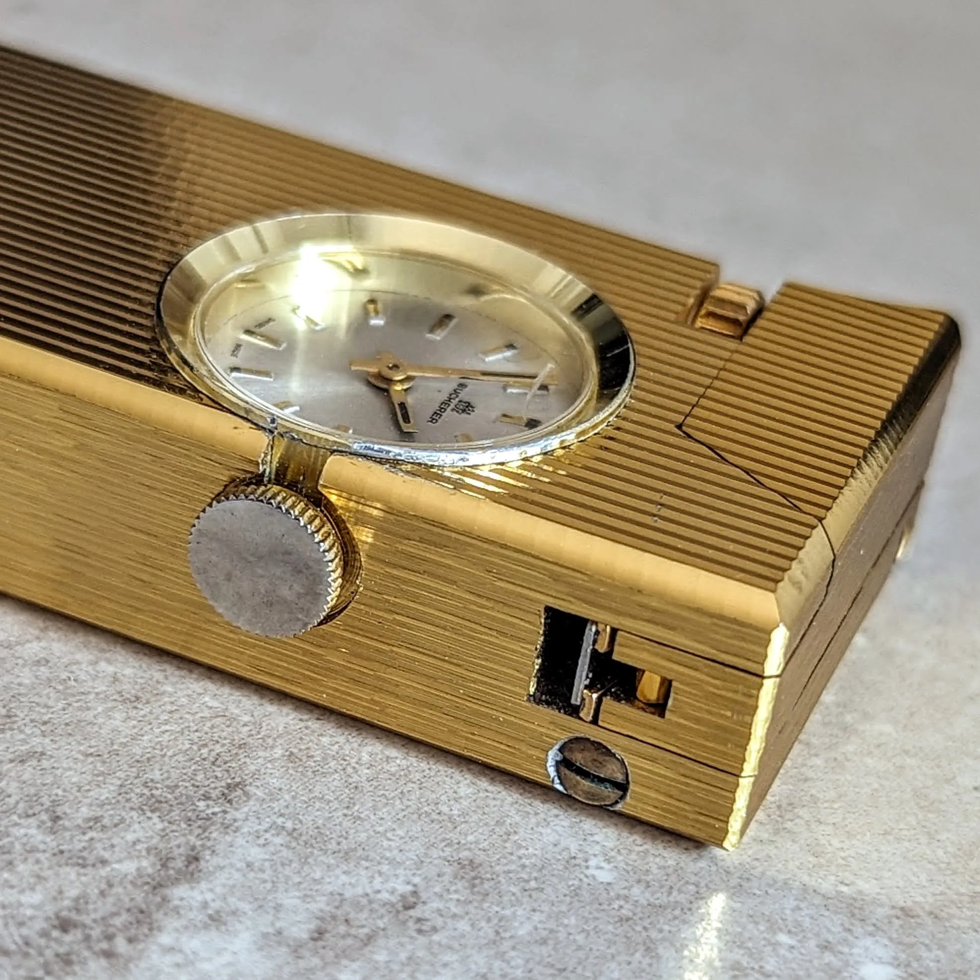 Vintage BUCHERER Clock-Ligther Swiss Made Mechanical Watch 17 Jewels – In BOX!