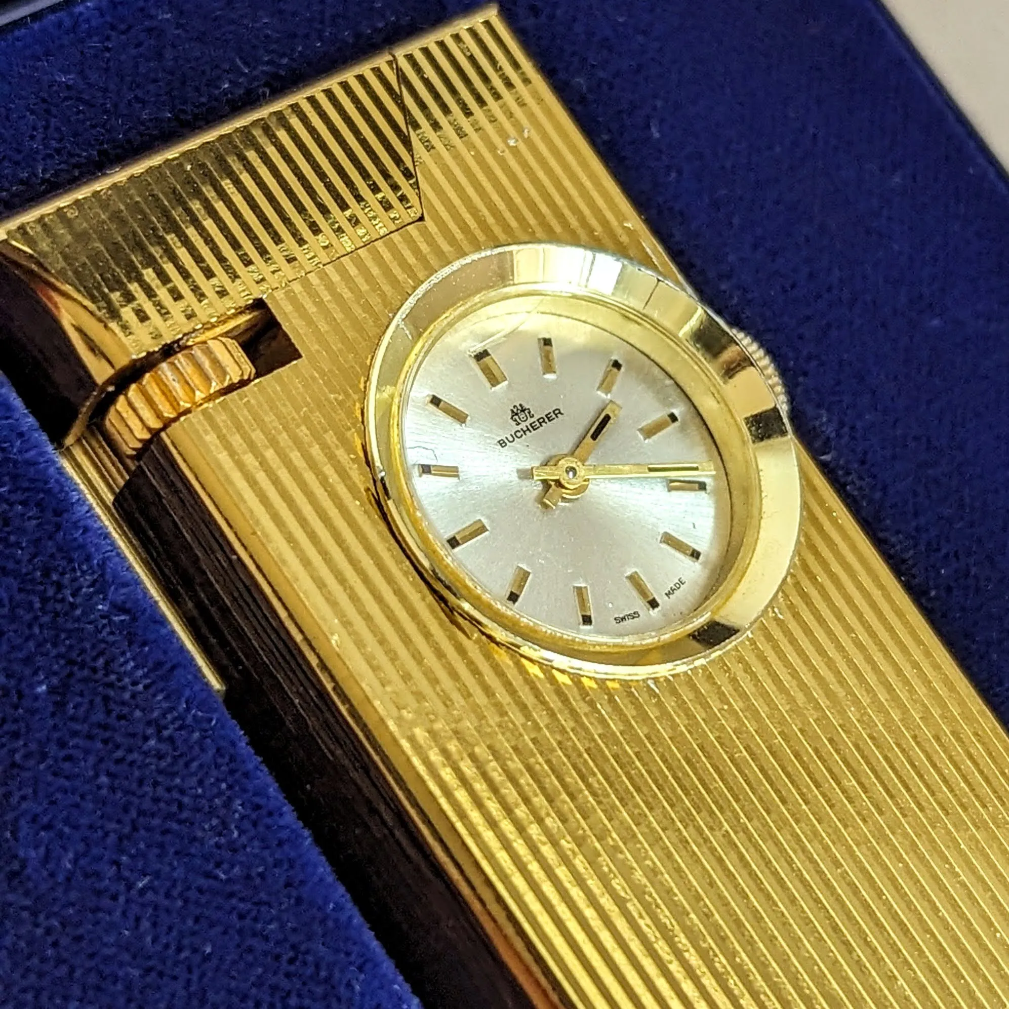 Vintage BUCHERER Clock-Ligther Swiss Made Mechanical Watch 17 Jewels – In BOX!