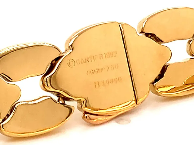 Vintage Cartier Link Bracelet 18K Yellow Gold, Unisex 12.30 mm