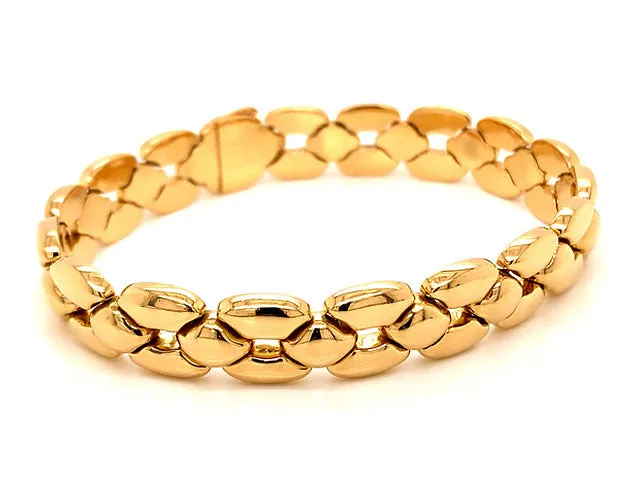 Vintage Cartier Link Bracelet 18K Yellow Gold, Unisex 12.30 mm