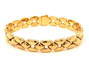 Vintage Cartier Link Bracelet 18K Yellow Gold, Unisex 12.30 mm