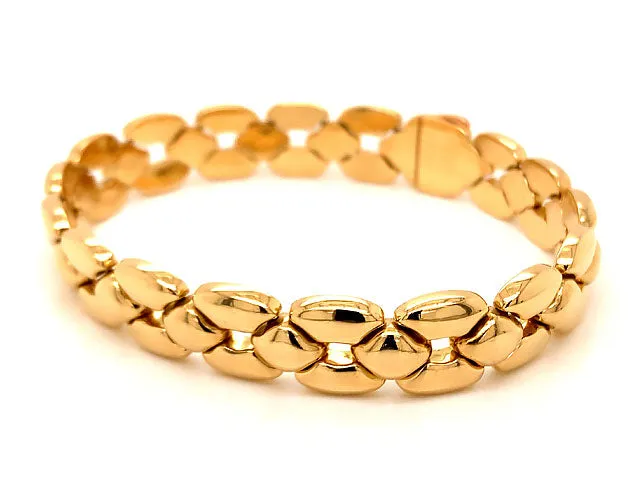 Vintage Cartier Link Bracelet 18K Yellow Gold, Unisex 12.30 mm