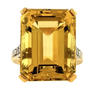 Vintage Citrine & Diamond Cocktail Ring