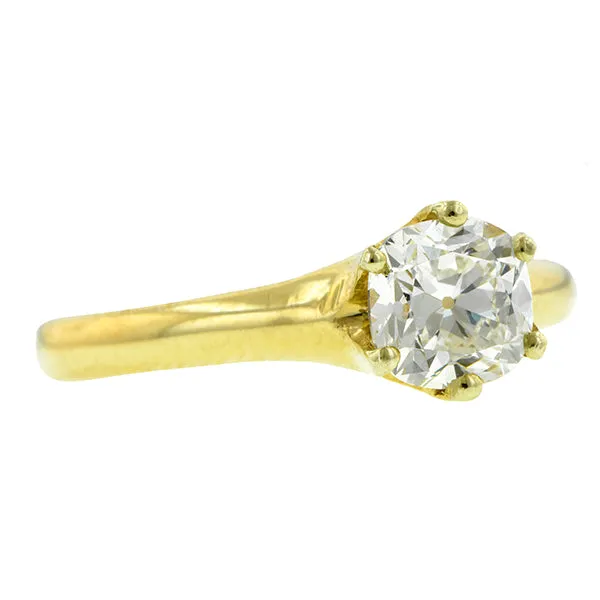 Vintage Diamond Solitaire Engagement Ring; Cushion Brilliant 1.04ct