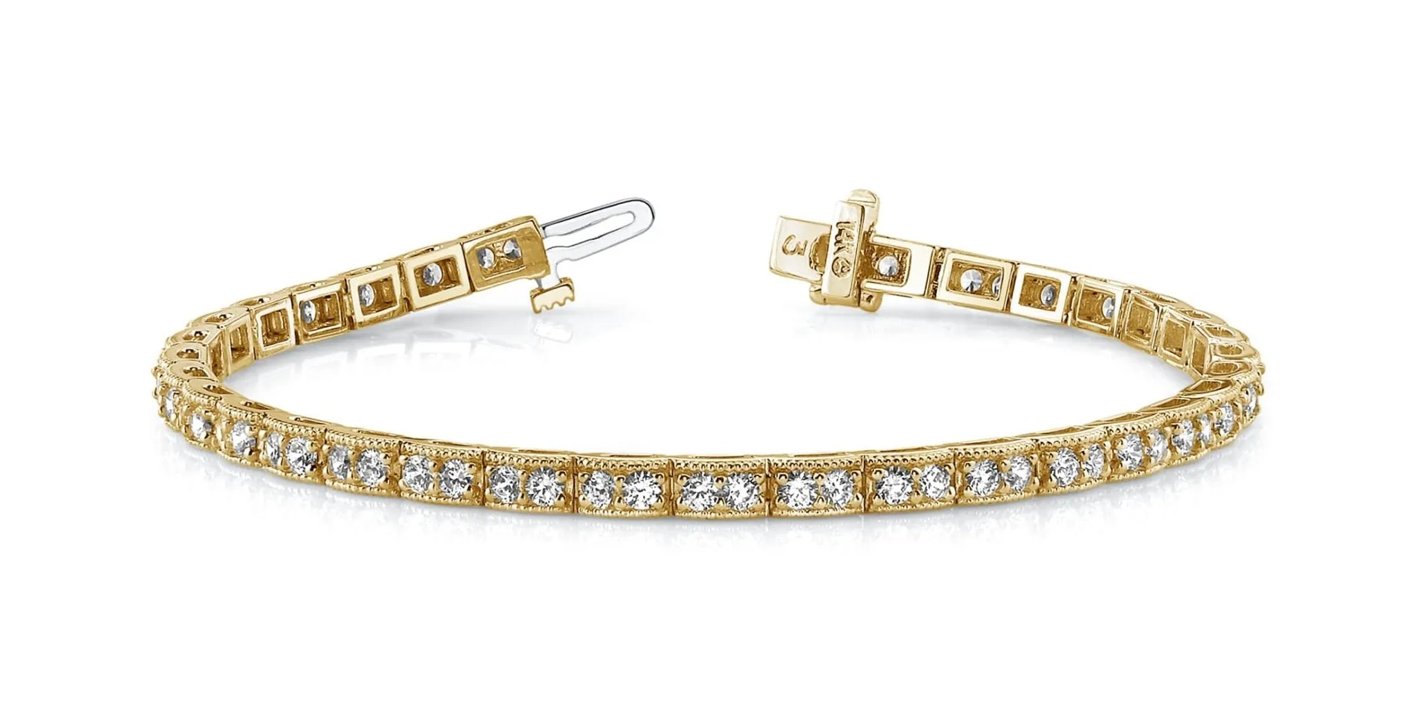 Vintage Double Diamond Box Diamond Bracelet with 4.08 ct.(finished) 2.6mm