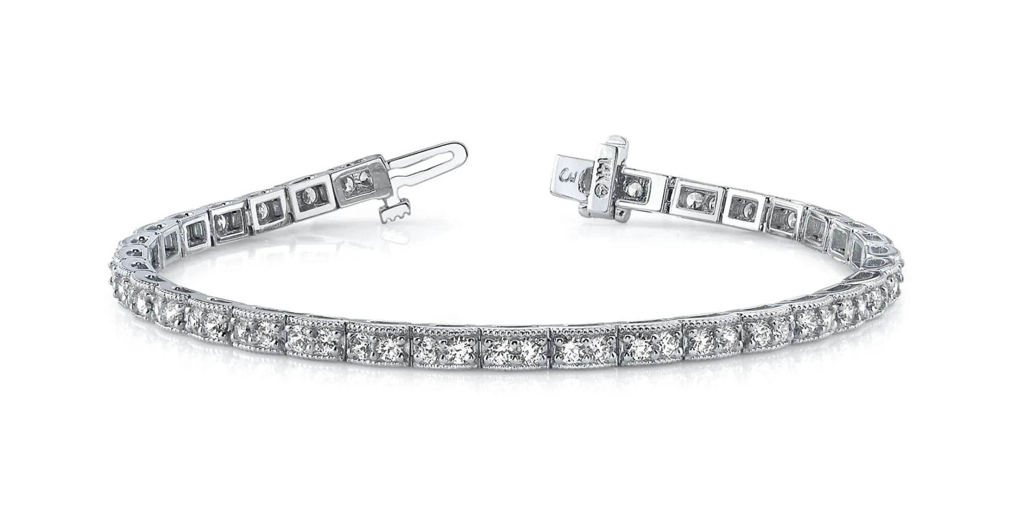 Vintage Double Diamond Box Diamond Bracelet with 4.08 ct.(finished) 2.6mm