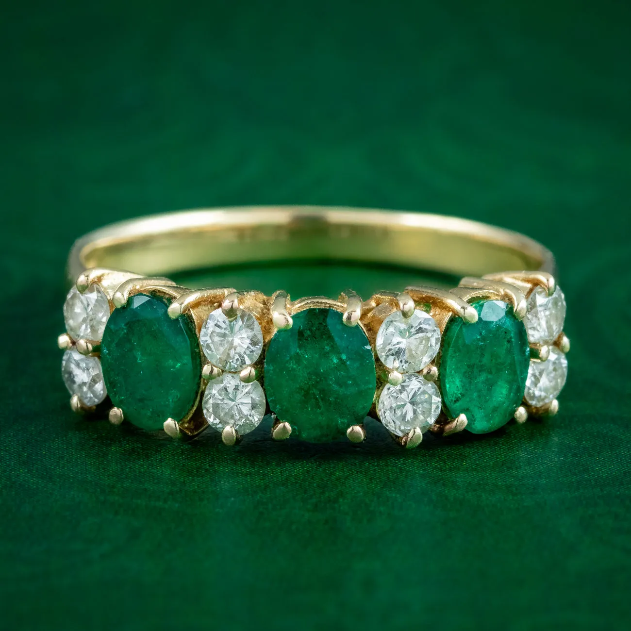 Vintage Emerald Diamond Ring 1.8ct Emerald