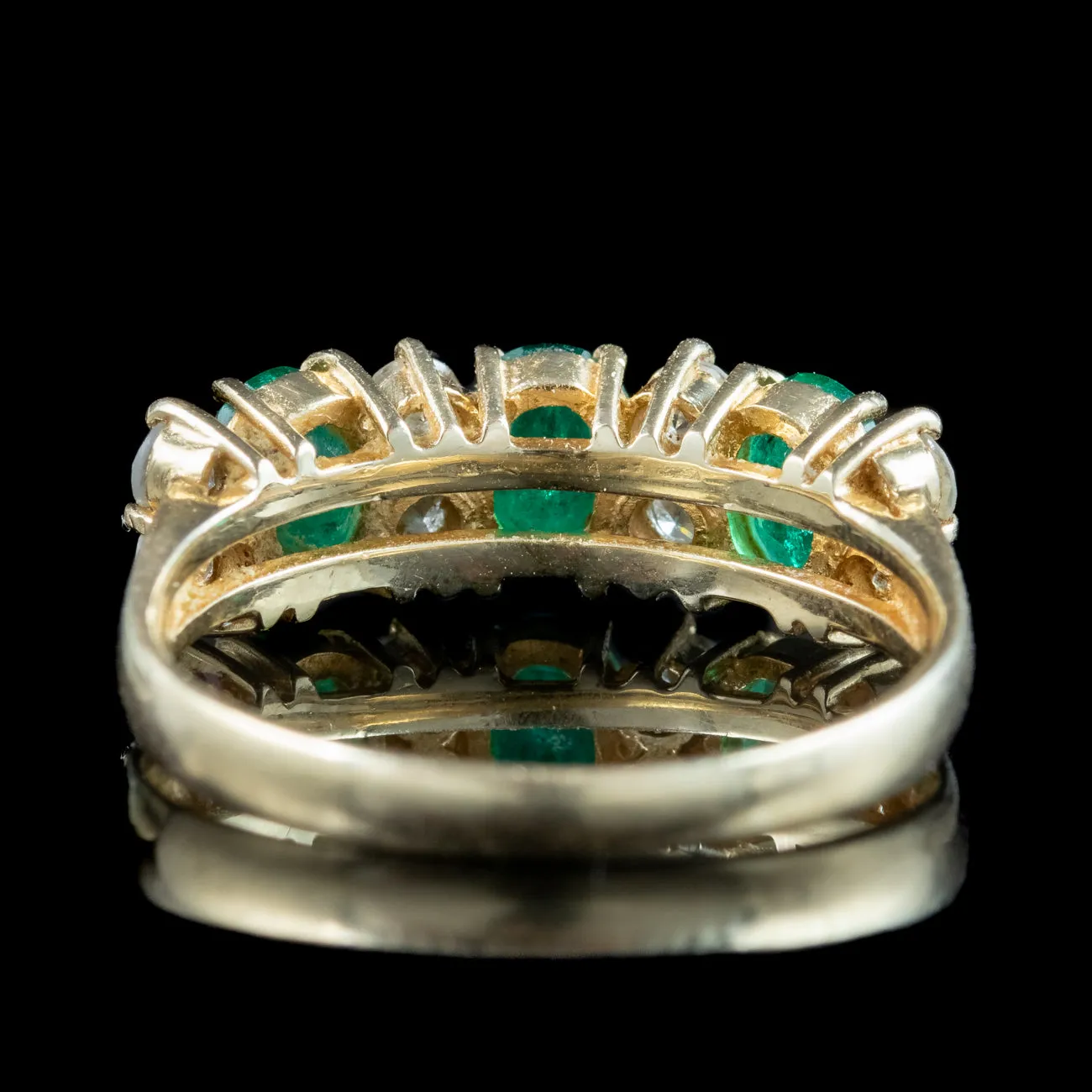 Vintage Emerald Diamond Ring 1.8ct Emerald