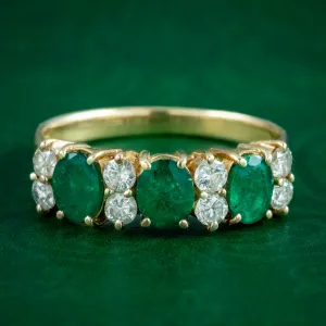 Vintage Emerald Diamond Ring 1.8ct Emerald