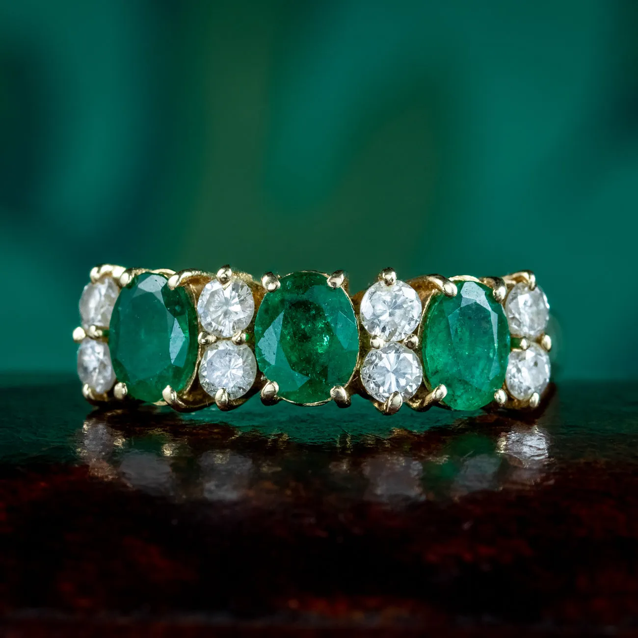 Vintage Emerald Diamond Ring 1.8ct Emerald