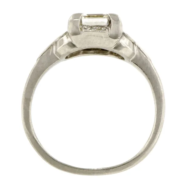 Vintage Engagement Ring, Emerald cut 1.02ct
