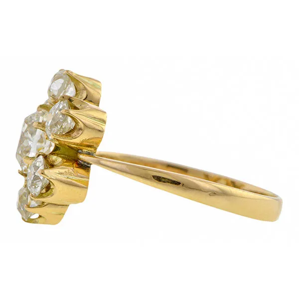 Vintage Flowerhead Engagement Ring Cushion 1.04ct