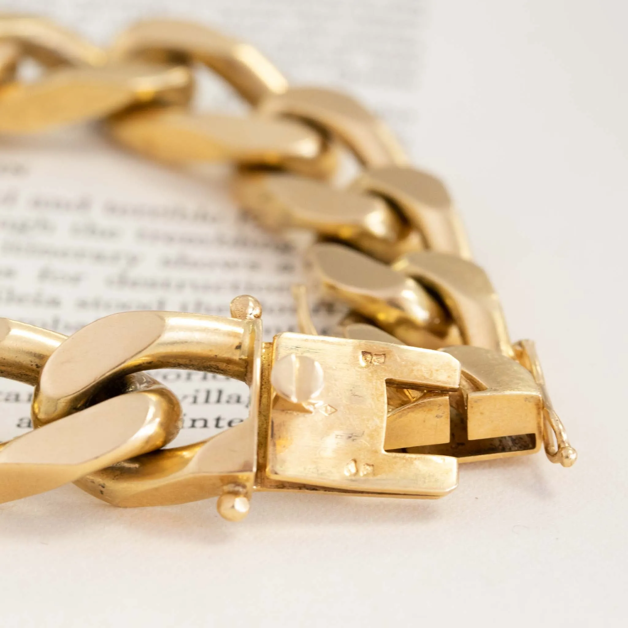 Vintage Jumbo Curb Link Bracelet, French