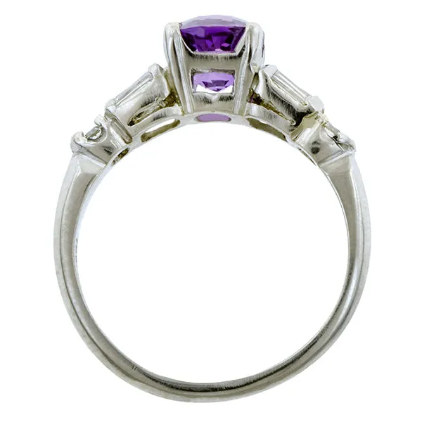 Vintage Sapphire Ring, Fancy Sapphire 2.04ct