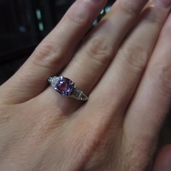Vintage Sapphire Ring, Fancy Sapphire 2.04ct
