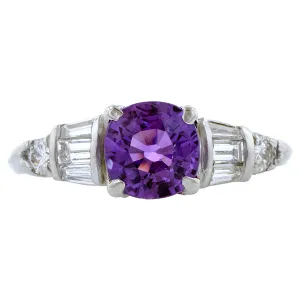 Vintage Sapphire Ring, Fancy Sapphire 2.04ct