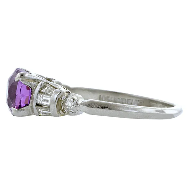Vintage Sapphire Ring, Fancy Sapphire 2.04ct