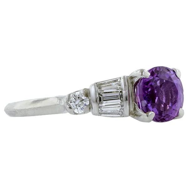 Vintage Sapphire Ring, Fancy Sapphire 2.04ct