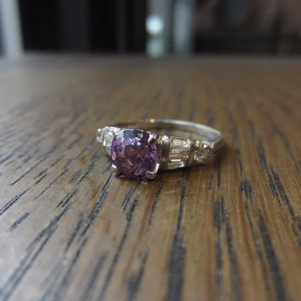 Vintage Sapphire Ring, Fancy Sapphire 2.04ct