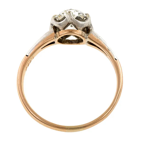 Vintage Solitaire Engagement Ring, Cushion 1.58ct