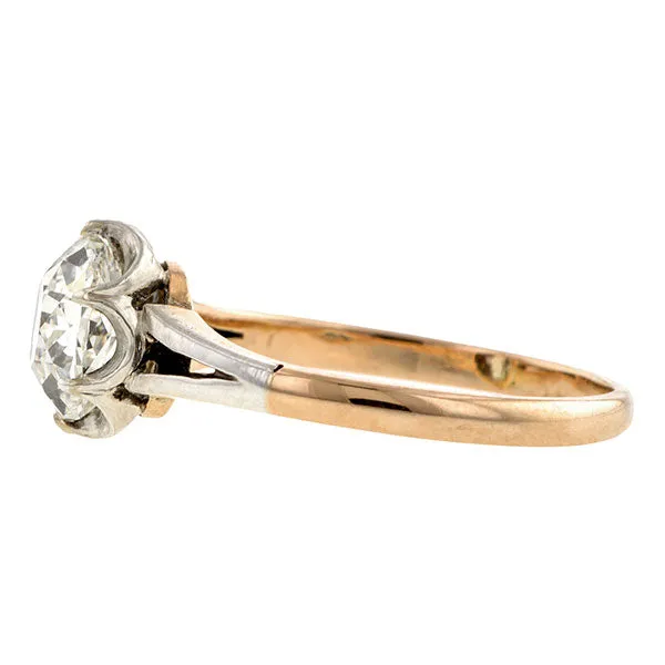 Vintage Solitaire Engagement Ring, Cushion 1.58ct