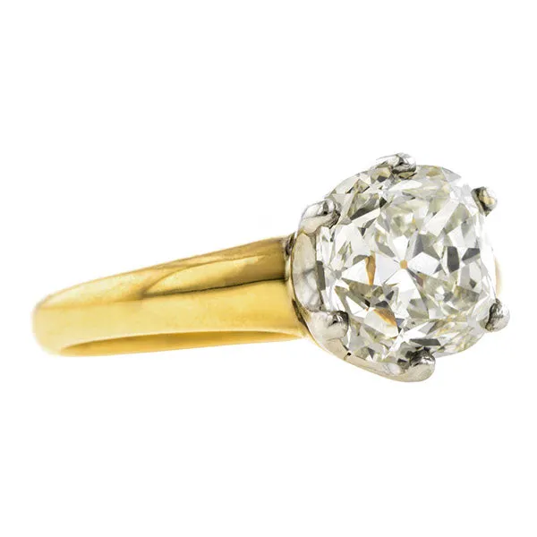Vintage Solitaire Engagement Ring, Cushion 2.08ct