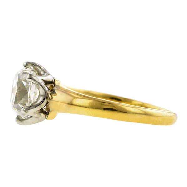 Vintage Solitaire Engagement Ring, Cushion 2.08ct