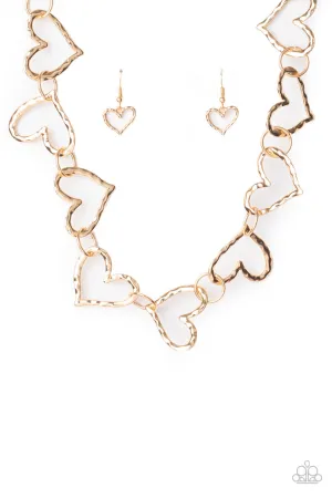 Vintagely Valentine Gold Paparazzi Necklace