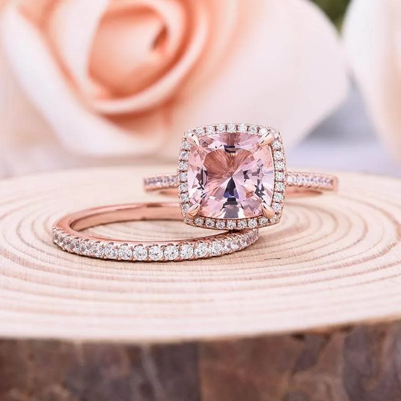 VIP MG Dream Ring- Morganite 5.0 Twc Carat Cushion Cut