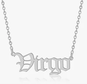 Virgo Silver Zodiac Necklace // Jovee