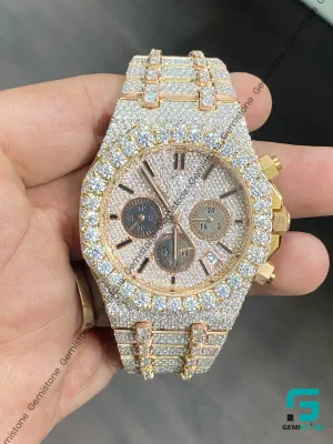 VVS Diamond Full Studded Chronograph Automatic Watch