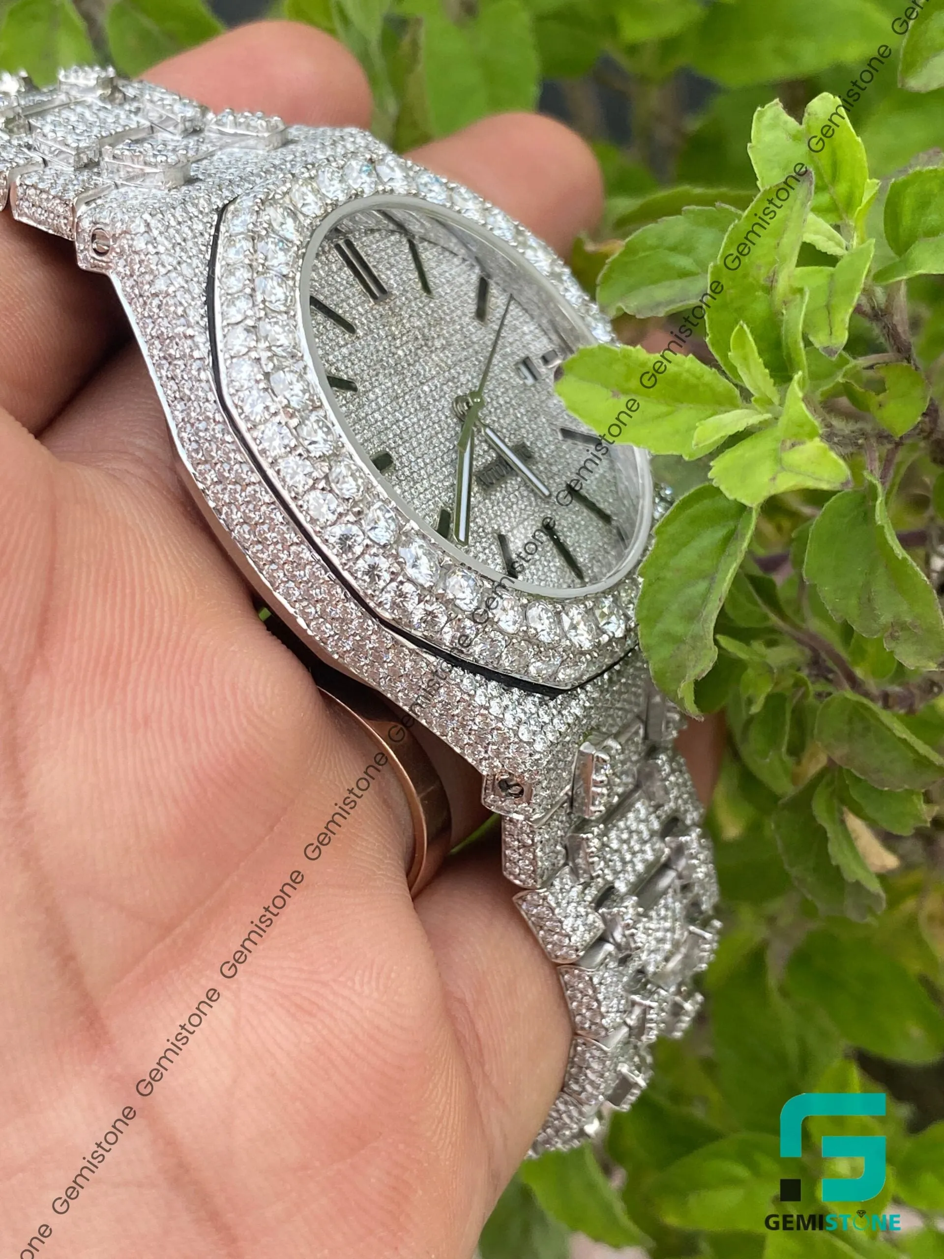VVS Moissanite Studded Stainless Steel Iced Out Hip Hop Watch